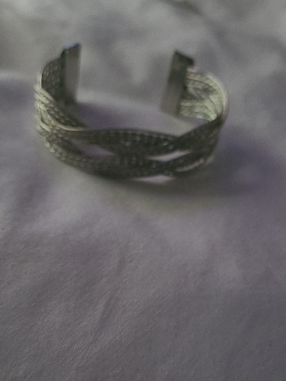 Silver Braided Open Cuff Bracelet